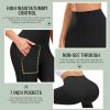 3 Pack Capri Leggings for Women with Pockets-High Waisted Tummy Control Workout Gym Yoga Pants