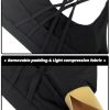 Women's Strappy Sports Bras Light Compression Crop Criss Cross Back Padded Workout Yoga Bra Supportive U Neckline