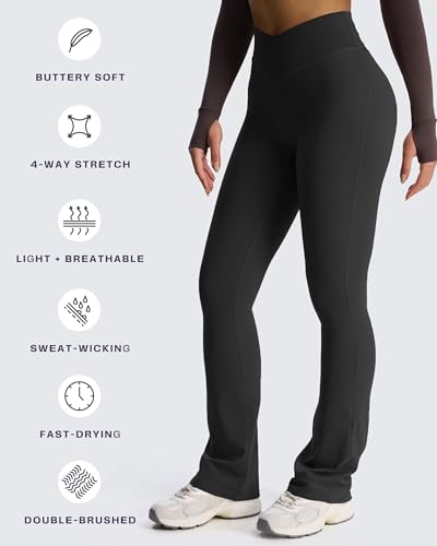 Flare Leggings for Women Trinity Tummy Control High Waisted Wide Leg Crosswaist Yoga Pants 29"/31"/33"