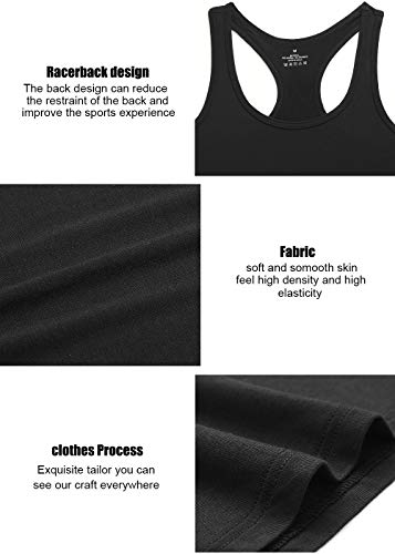 Workout Tank Tops for Women Racerback Yoga Tanks Basic Athletic Activewear-4 Packs
