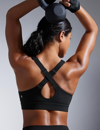 Womens Butterbreeze Criss Cross Back Sports Bra - V Neck Adjustable Straps Padded Wireless Workout Training Crop Top