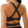 Sports Bras for Women Criss-Cross Back Padded Workout Tank Tops Medium Support Crop Tops for Women