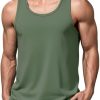 Cotton Workout Sleeveless Shirts for Men Quick Dry Muscle Shirt Lightweight Summer Running Tank Tops
