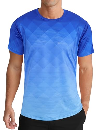 Men's Athletic T-Shirt Performance Gym Shirt Quick Dry Moisture Wicking Running Workout Short Sleeve Tops