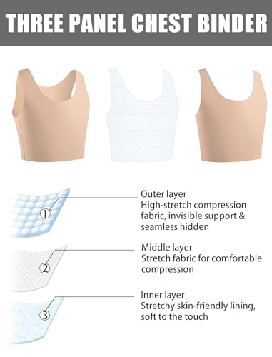 Transgender FTM Breathable Seamless Half Chest Binder