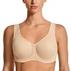 Women's Max Control Underwire Sports Bra High Impact Plus Size with Adjustable Straps Unlined Bra