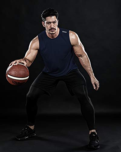 41sXmGnmiL.jpg Men's 4, 3, 1 Pack Tank Tops Sleeveless Shirts Workout Athletic Muscle Mesh Dry Fit Gym Training Active Athletic