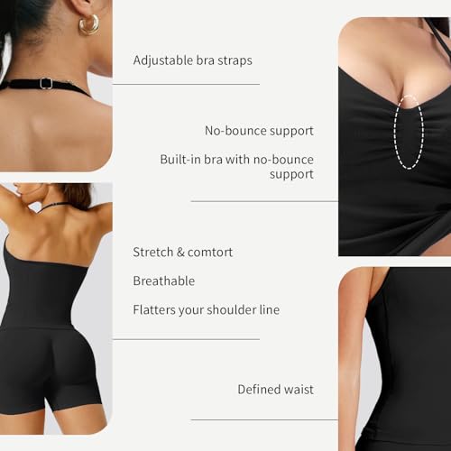 Workout Tank Tops for Women with Built in Bra,Slim Fit Halter Sleeveless Gym Tops Seamless Racerback Athletic Yoga Shirts