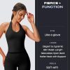 Women's Sleeveless Hailey Halter Tank Tops Workout Athletics Gym Yoga Curve Longline Crop Top