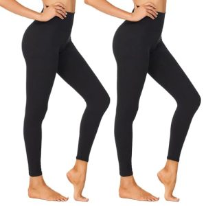 High Waisted Leggings for Women - Black Tummy Control Compression Soft Yoga Pants for Workout Reg & Plus Size