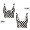 Women's Elastic Sports Bra Yoga Tank Top Quick Dry Fabric Round Silver Print