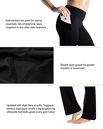 ,27"/29"/31"/33"/35"/37",Women's Bootcut Yoga Pants Lounge Workout Pants with Side Pockets