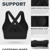 Sports Bras for Women, Criss Cross Back Medium Support Bras for Large Bust, Strappy Yoga Workout Bra with Pads