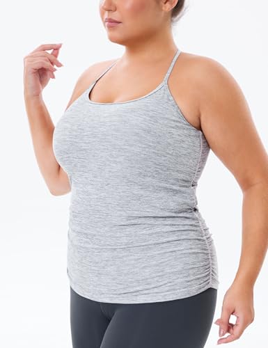 Women's Racerback Workout Tank Tops Sleeveless Yoga Athletic Shirts with Built in Bra