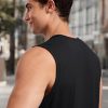 Men's Workout Sleeveless Shirt Quick Dry Stretchy Swim T-Shirts Athletic Gym Running Beach Tank Top