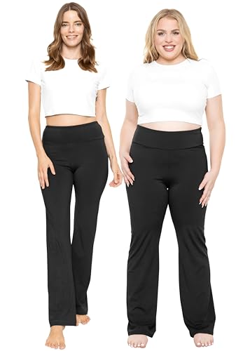 Women Plus Size High Waist Ultra Flex Capri and Full-Length Bootcut Yoga Pants | Comfy Leggings | XL-7X