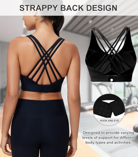 High Impact Sports Bra for Women High Support Molded Cups Strappy Women’s Sports Bra for Workout,Training and Running