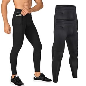 Men's Compression Pants Workout Athletic Leggings Running Gym Tights with Pockets