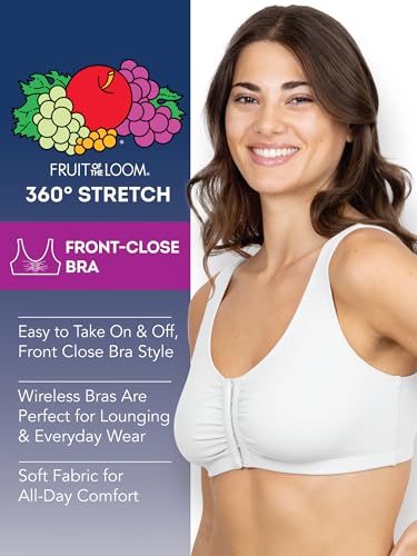 Women's 2-Pack Front Closure Cotton Bra