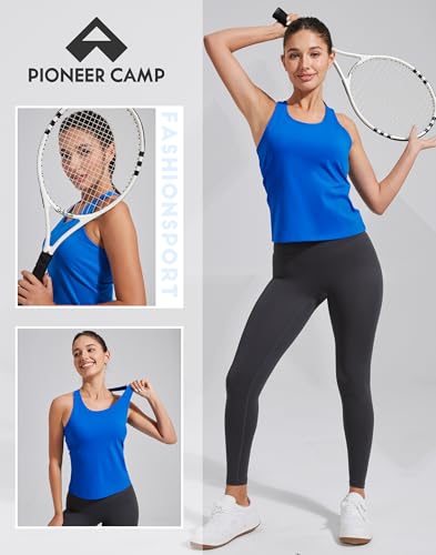 Workout Tank Tops for Women with Build-in Bra Racerback Sleeveless Gym Tennis Pickleball