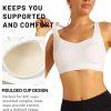 Sports Bras for Women, Medium Support Molded Cup Sports Bras with Sewn in Pads Strappy Workout Yoga Bra