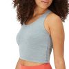 Light Workout, 3-Pack, Stretch-Cotton Cropped Yoga Tank Tops for Women with Built-in Bra