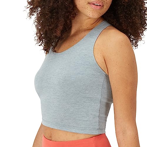 Light Workout, 3-Pack, Stretch-Cotton Cropped Yoga Tank Tops for Women with Built-in Bra
