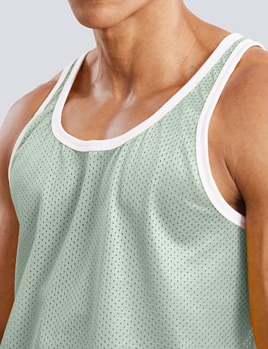 Men's Mesh Basketball Tank Top Workout Gym T-Shirts Sleeveless Training Shirt