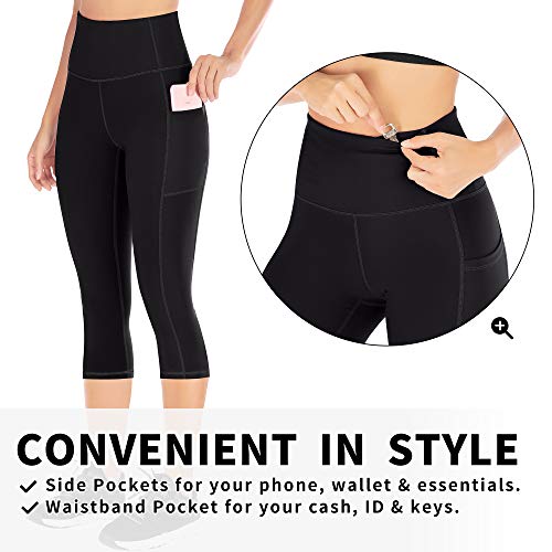 Capri Leggings for Women High Waisted Yoga Pants for Women with Pockets Tummy Control Workout Leggings Yoga Capris
