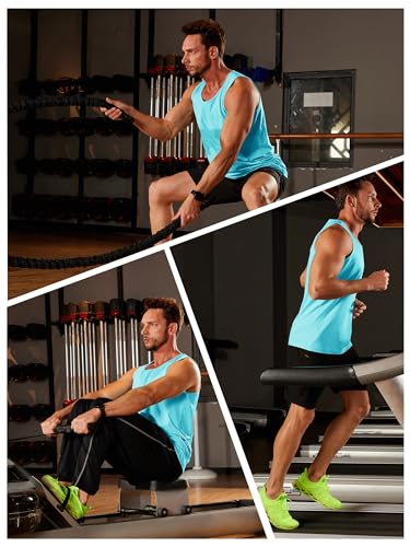 Men's Workout Tank Tops Sleeveless UPF 50+ Summer Sun Shirts Quick Dry for Running Swim Gym Beach