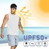 3 Pack Men's Workout Tank Tops UPF 50+ Swim Shirts Quick Dry Running Sleeveless UV Protection Muscle Tees