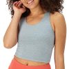 Light Workout, 3-Pack, Stretch-Cotton Cropped Yoga Tank Tops for Women with Built-in Bra
