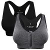 Women's Zip Front Sports Bra Wireless Post-Surgery Bra Active Yoga Sports Bras