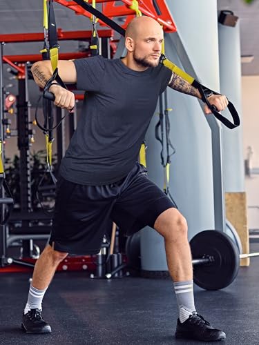 Men's Workout Shirts Short Sleeve Dry Fit Athletic T-Shirts Moisture Wicking Running Gym Active Lightweight Tee Top