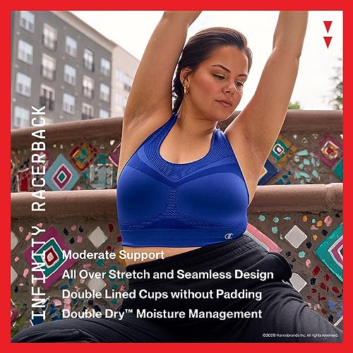 Women's Sports Bra, Infinity Racerback, Moderate Support, Seamless Sports Bra for Women
