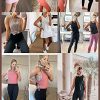 High Neck Crop Top Workout Shirts Cropped Muscle Tank for Women