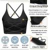 Sports Bras for Women,Sexy Crisscross Back Seamless Padded Sports Bra Medium Support with Removable Pads