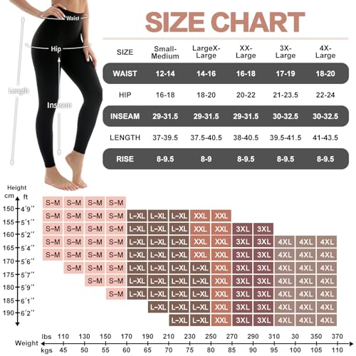 4 Pack Leggings for Women Butt Lift High Waisted Tummy Control No See-Through Yoga Pants Workout Running Leggings
