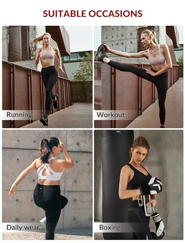 Sports Bra High Impact Adjustable Criss Cross Back, Full Support for Large Bust No Bounce