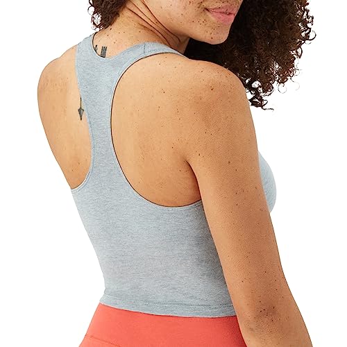 Light Workout, 3-Pack, Stretch-Cotton Cropped Yoga Tank Tops for Women with Built-in Bra